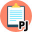 Reclamação (Pessoa Jurídica): O ícone ilustra uma prancheta e ao lado as letras PJ
