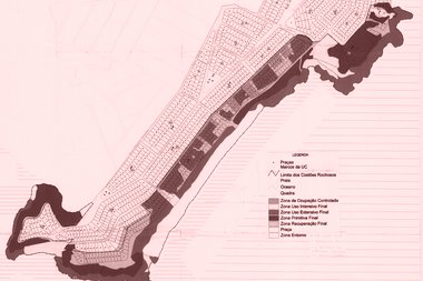 Mapa do zoneamento do Monumento Natural dos Costões Rochosos