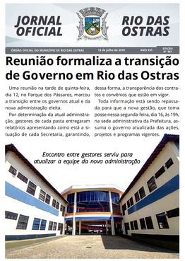 Capa da última edição do Jornal Oficial