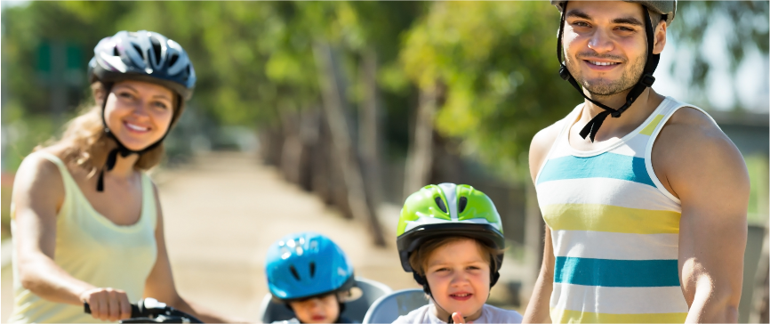 Família de ciclistas