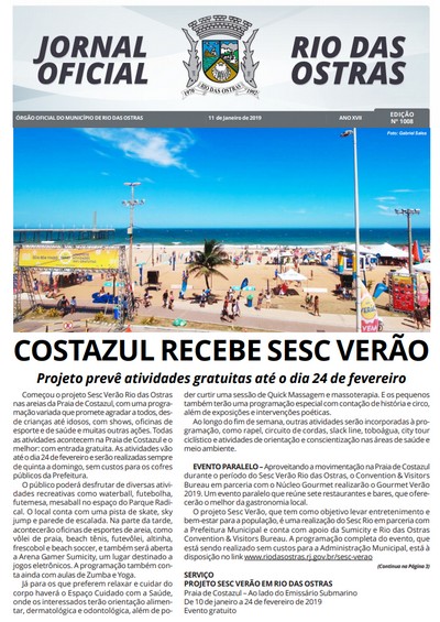 Capa da última edição do Jornal Oficial