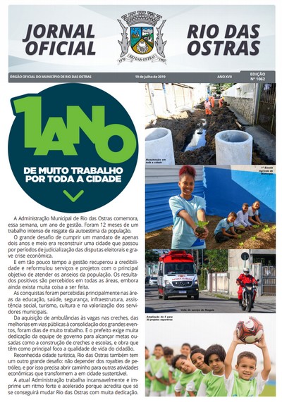 Capa da última edição do Jornal Oficial