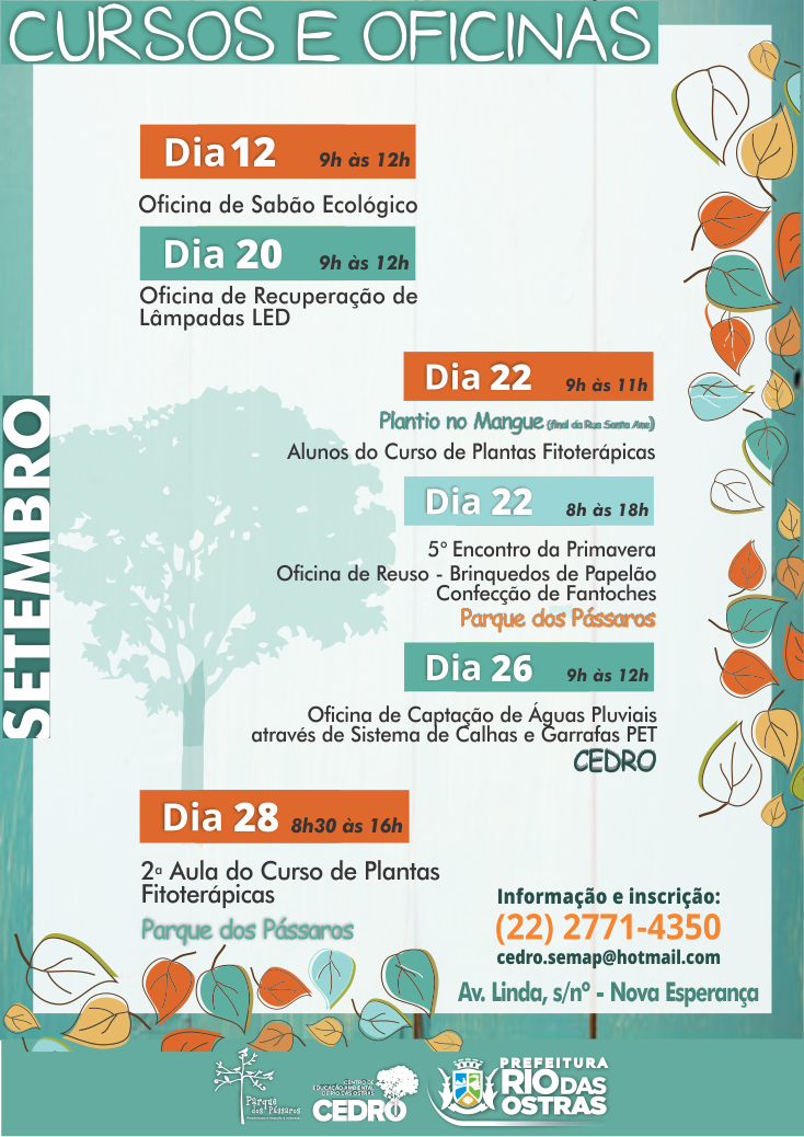 Programação Cedro - Setembro