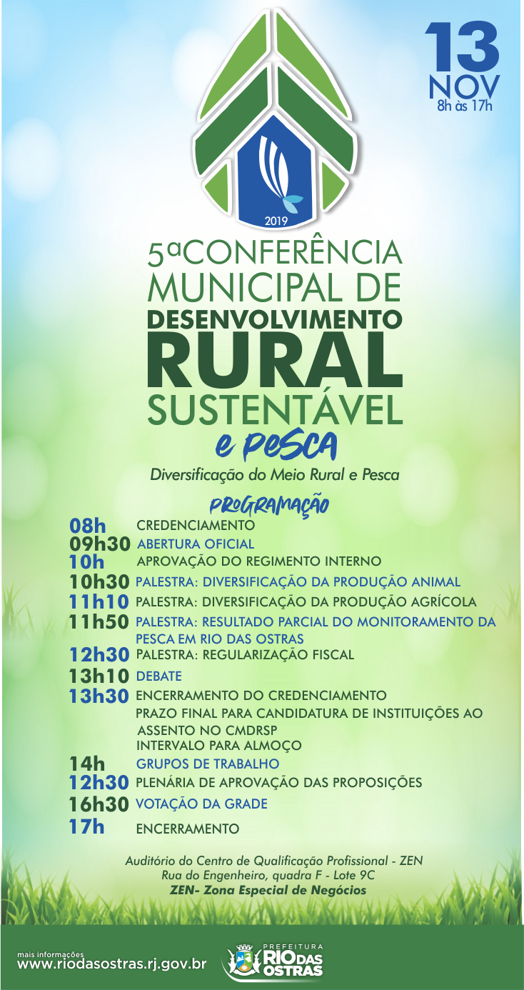 5ª Conferência Municipal de Desenvolvimento Rural Sustentável e Pesca