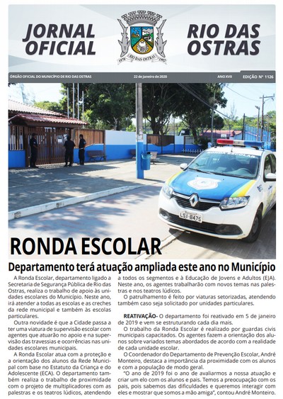 Capa da última edição do Jornal Oficial