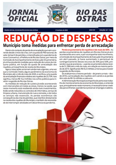Capa da última edição do Jornal Oficial