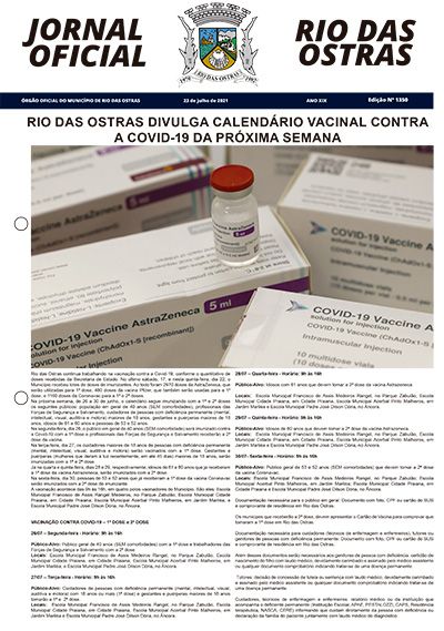 Capa da última edição do Jornal Oficial