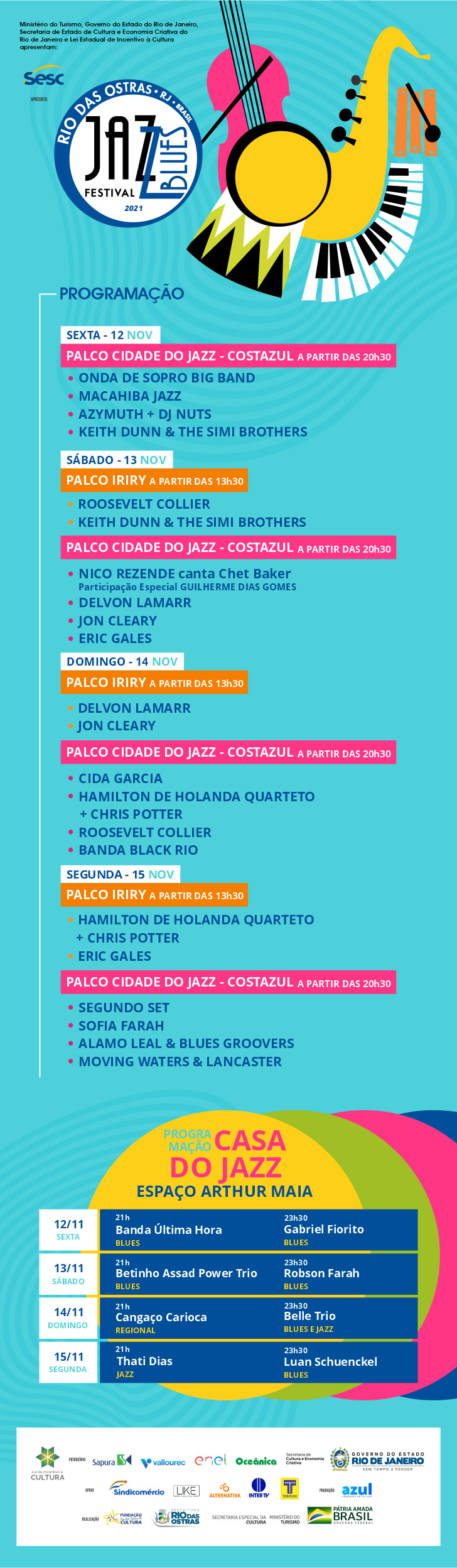 Programação Jazz & Blues Festival 2021