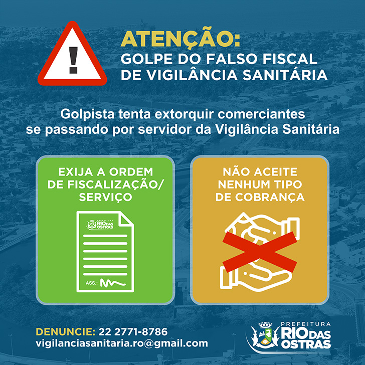 Golpe do falso fiscal de visibilidade sanitária