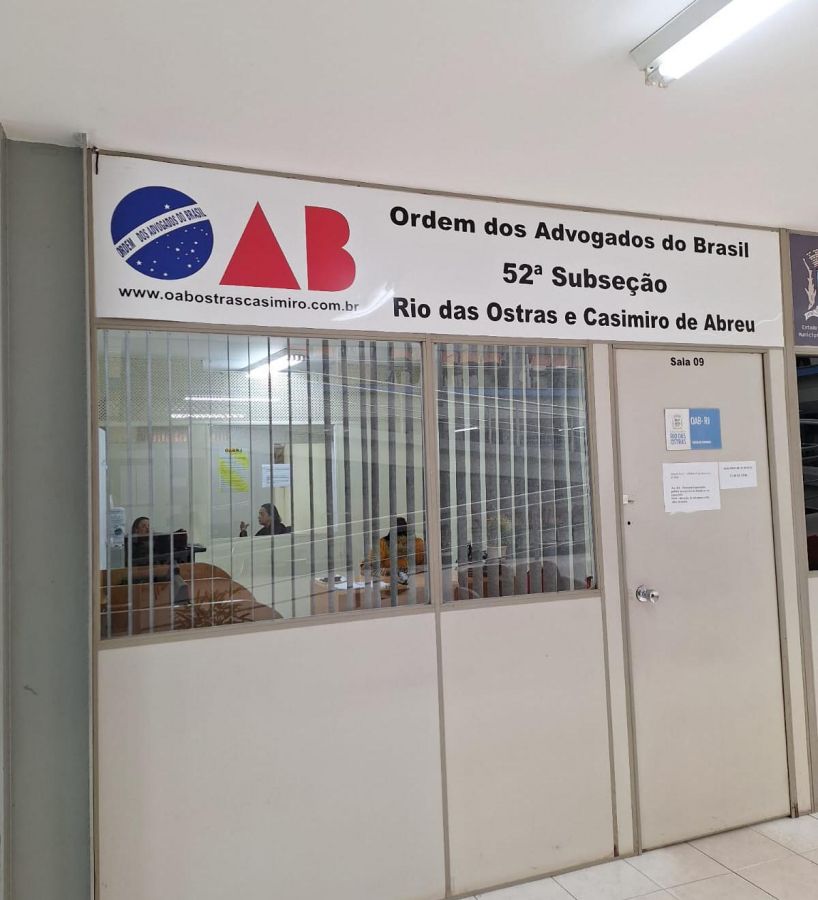 Foto da fachada da OAB - Ri odas Ostras e Casemiro de Abreu