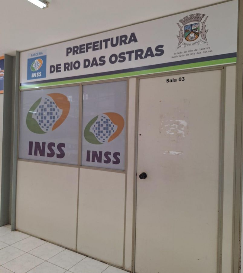 Foto da fachada do INSS no Centro de Cidadania de Rio das Ostras
