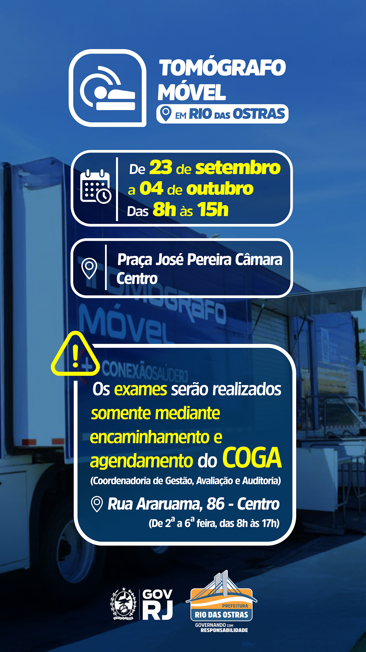 Tomógrafo móvel em Rio das Ostras