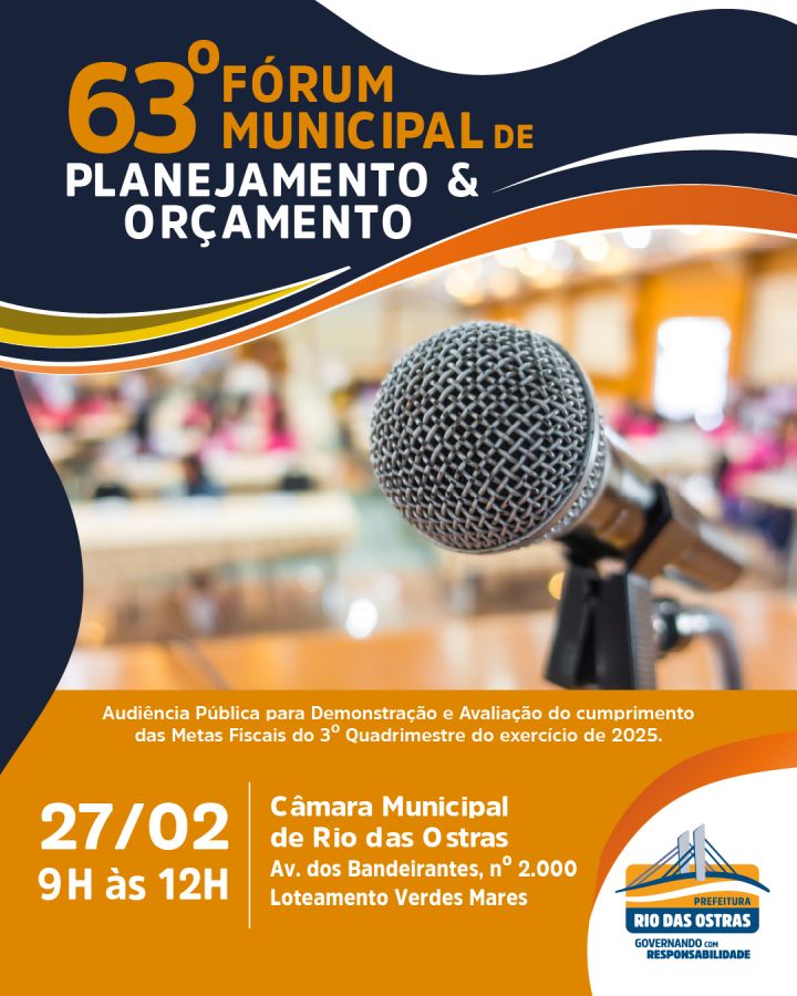 63 Fórum Municipal de Planejamento e Orçamento