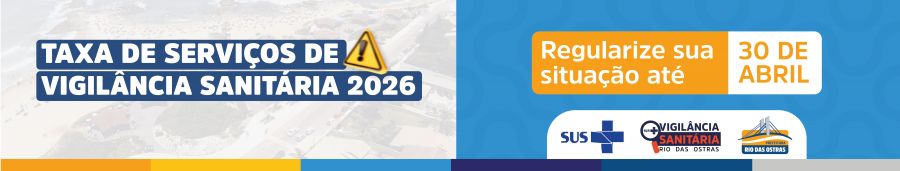 Taxa de serviços de vigilância sanitária 2026_Banner de Site Chamada