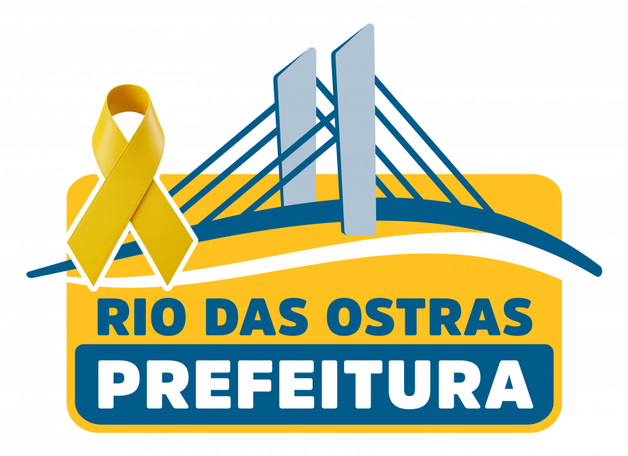 Brasão de Governo e ao lado o texto Prefeitura Rio das Ostras